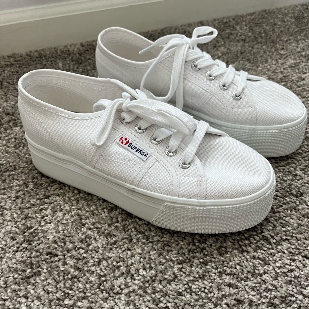 Superga Platform Tennis Shoes - like new - size 36